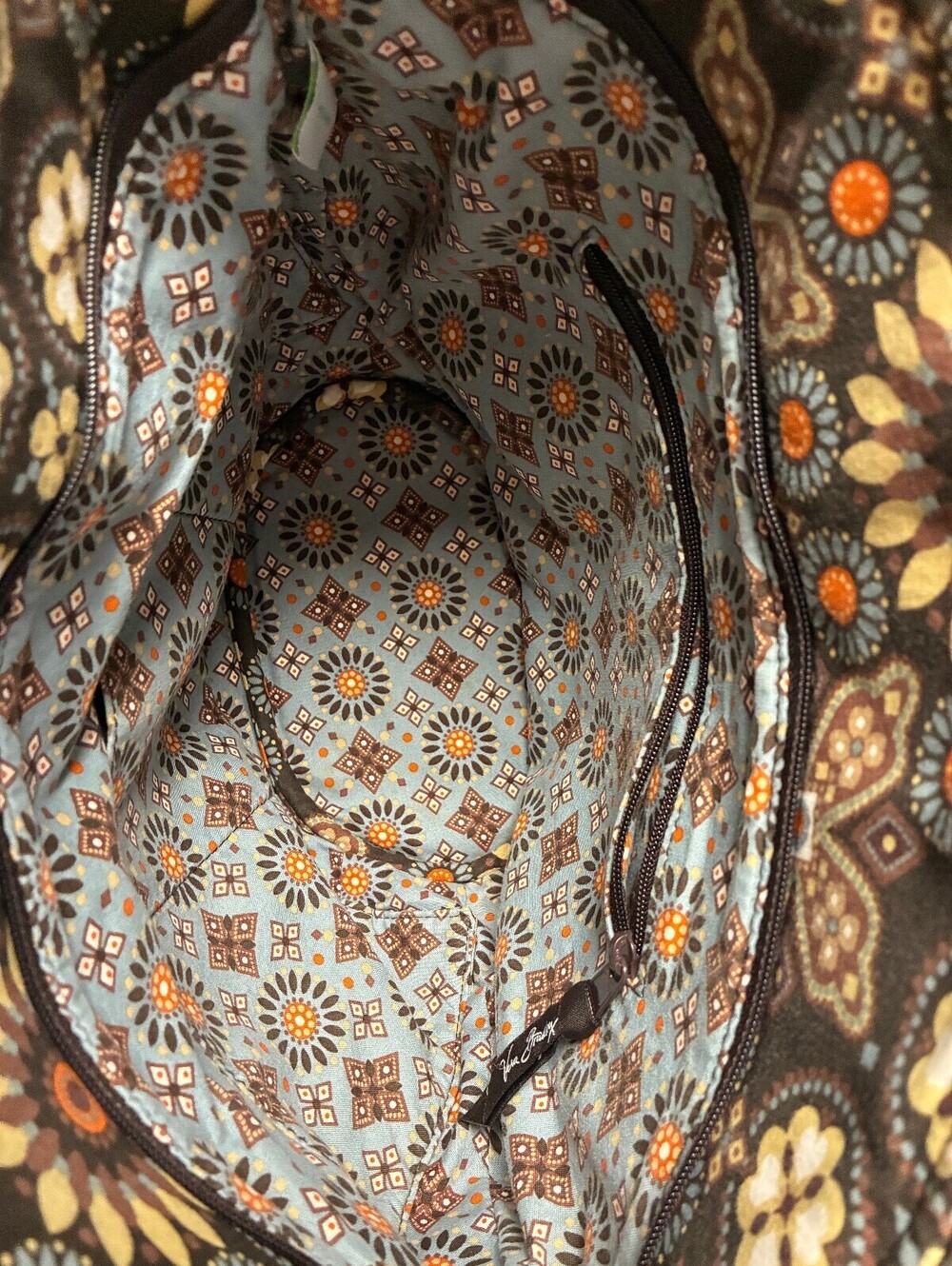 Vera Bradley Paddy Java Brown Quilted Shoulder Bag Retired